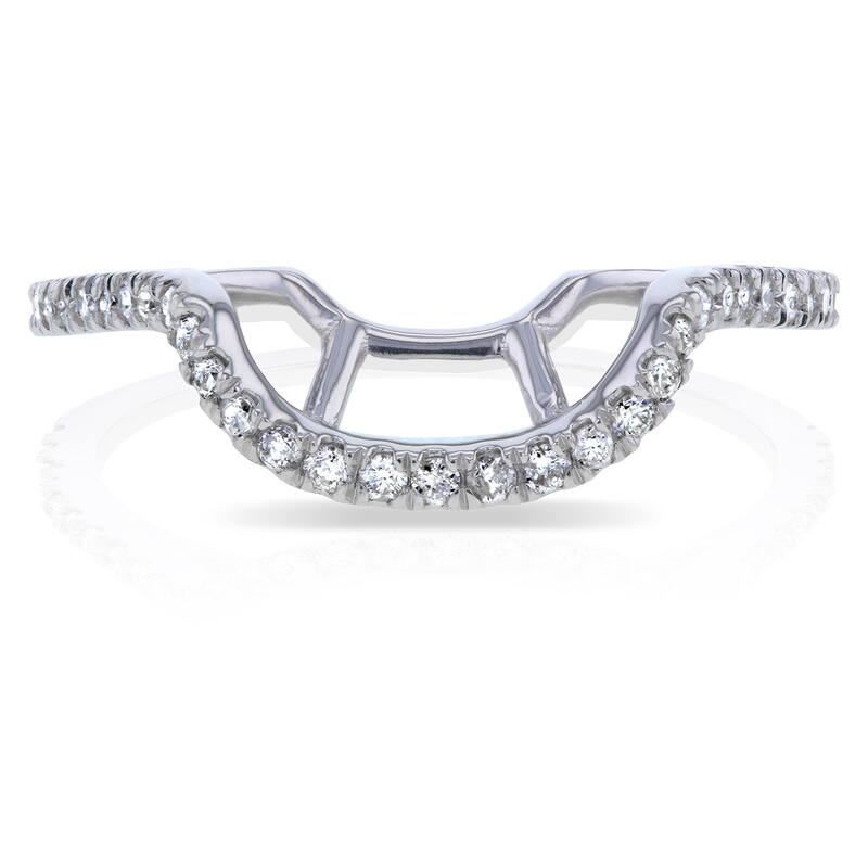Annello by Kobelli 14k White Gold 1/5ct TDW Curved Diamond Enhancer Wedding Band - 4