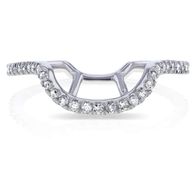 Annello by Kobelli 14k White Gold 1/5ct TDW Curved Diamond Enhancer Wedding Band