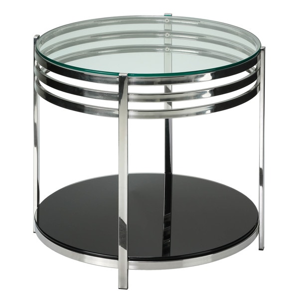Shop Cortesi Home Lavia Contemporary Two Tier Round Glass End Table