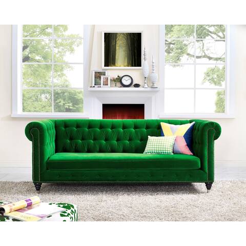 Green Sofas Couches Online At Our Best Living Room Hanny Green Velvet Sofa