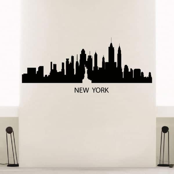 Satue of Liberty Skyline City Silhouette Vinyl Wall Art Decal Sticker ...