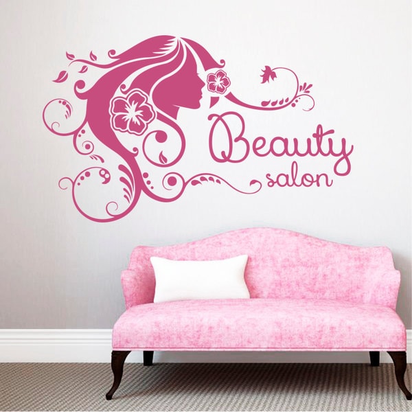 Salon Wall Art sexy girl face beauty salon decor pink vinyl sticker wall art Salon Wall Art sexy girl face beauty salon decor pink vinyl sticker wall art