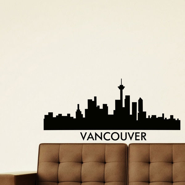 Vancouver Skyline City Silhouette Vinyl Wall Art Decal Sticker