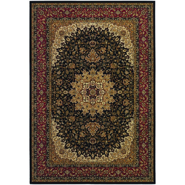 Couristan Izmir Royal Kashan/ Black Rug (9 x 12)