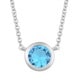 preview thumbnail 14 of 14, Fremada Rhodium Plated Sterling Silver Glass Solitaire Birthstone Necklace (18 inches)