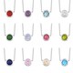 preview thumbnail 1 of 14, Fremada Rhodium Plated Sterling Silver Glass Solitaire Birthstone Necklace (18 inches)