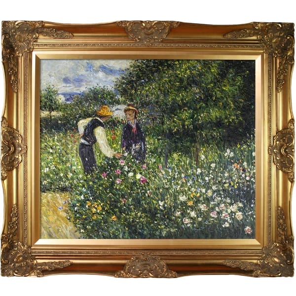 La Pastiche Pierre-Auguste Renoir 'Picking Flowers, 1875' Hand Painted ...