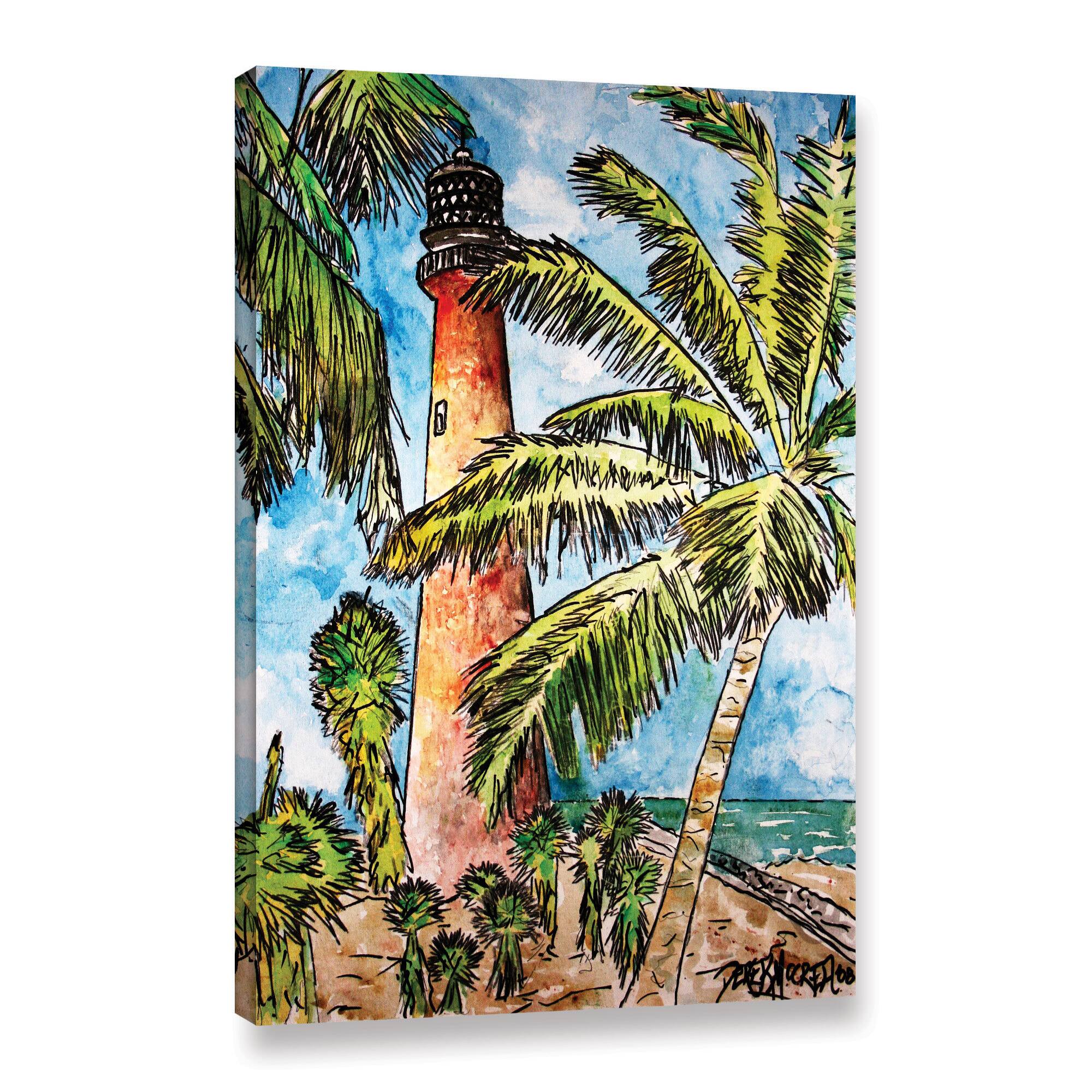 ArtWall Derek Mccrea 'Cape Florida Lighthouse' Gallery-wrapped Canvas ...