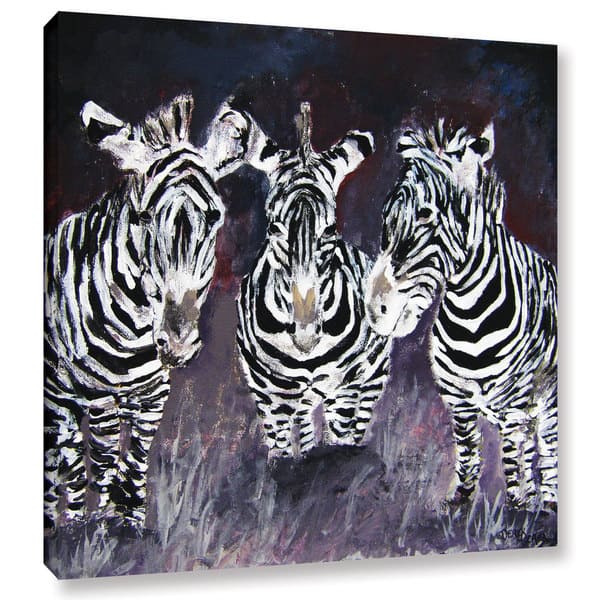 Safari Zebra Peek-A-Boo Gallery Wrapped Canvas