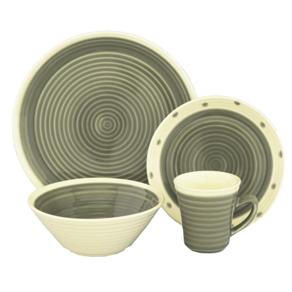 Sango Rico Grey 16 piece Dinnerware Set