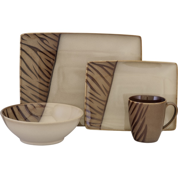 Sango Safari Brown 16 piece Dinnerware Set