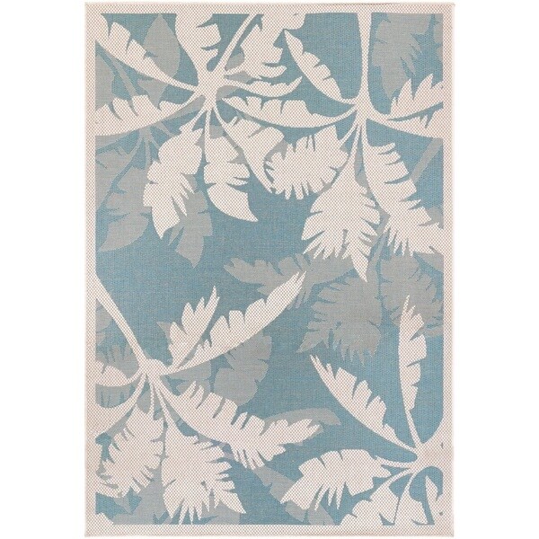 Samantha Bal Harbor/Turquoise- Ivory Indoor/Outdoor Rug - 7'6 x 10'9