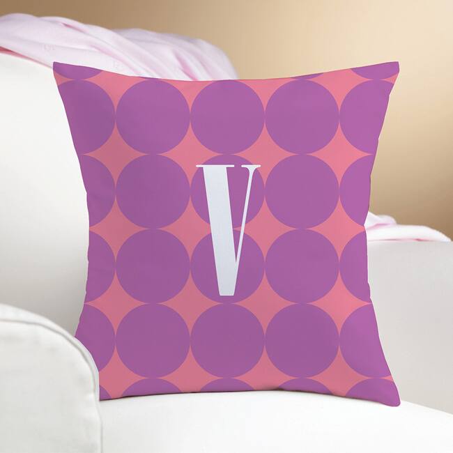 Purple Polka-dots Personalized Pillow