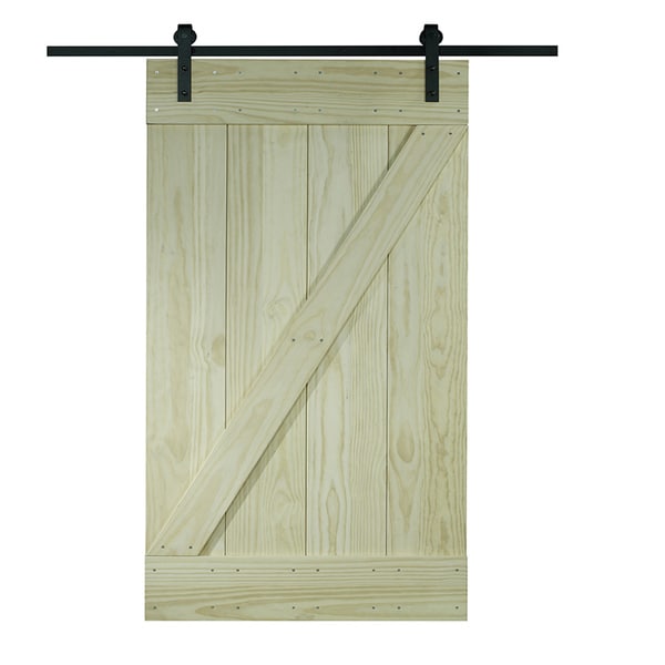 Unfinished Pine Z Design Wood Barn Door Kit 30x80 Free Unfinished Pine Z Design Wood Barn Door Kit 30x80 Free Shipping Today 10429079