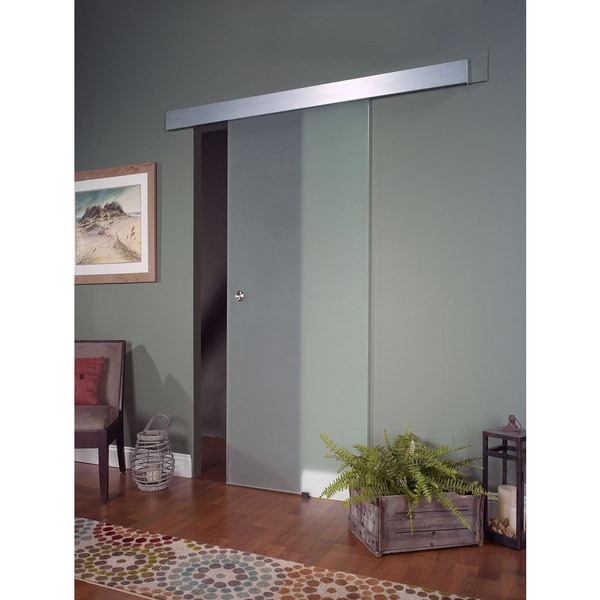 Opaque Glass Barn Door (30x80) - Overstock - 10429081