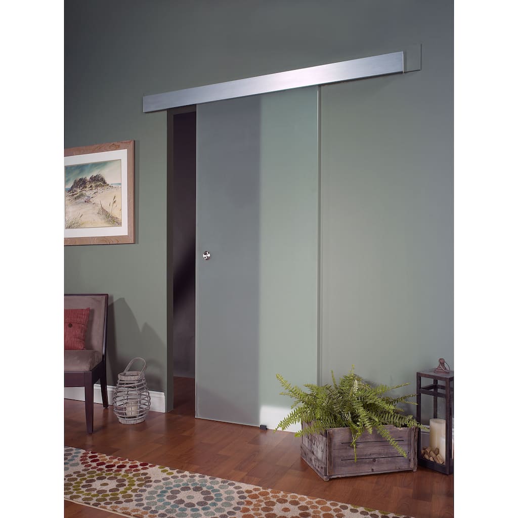 Opaque Glass Barn Door (32x80) - Clear