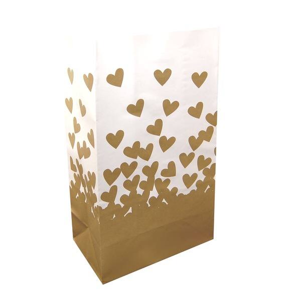 Luminaria Bags Gold Hearts (24 Count) - Bed Bath & Beyond - 10429126