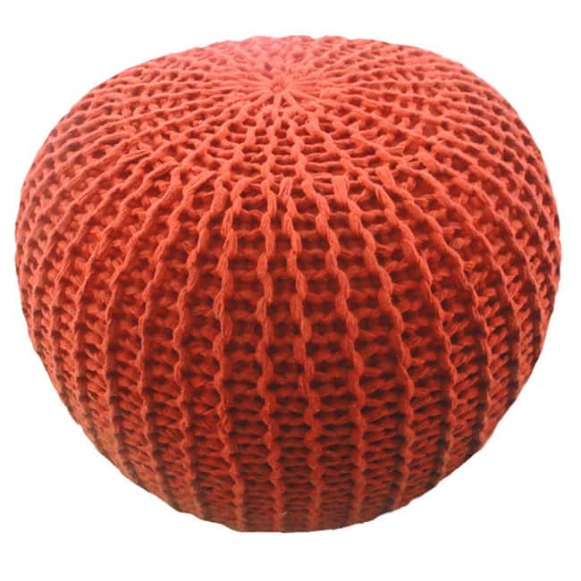 Cotton Yarn 15 x 18 Pouf Ottoman by Better Trends