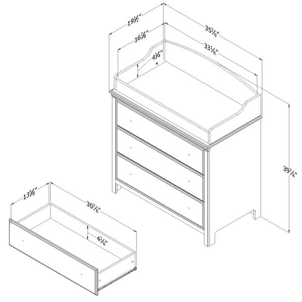 South Shore Cotton Candy Changing Table with Drawers