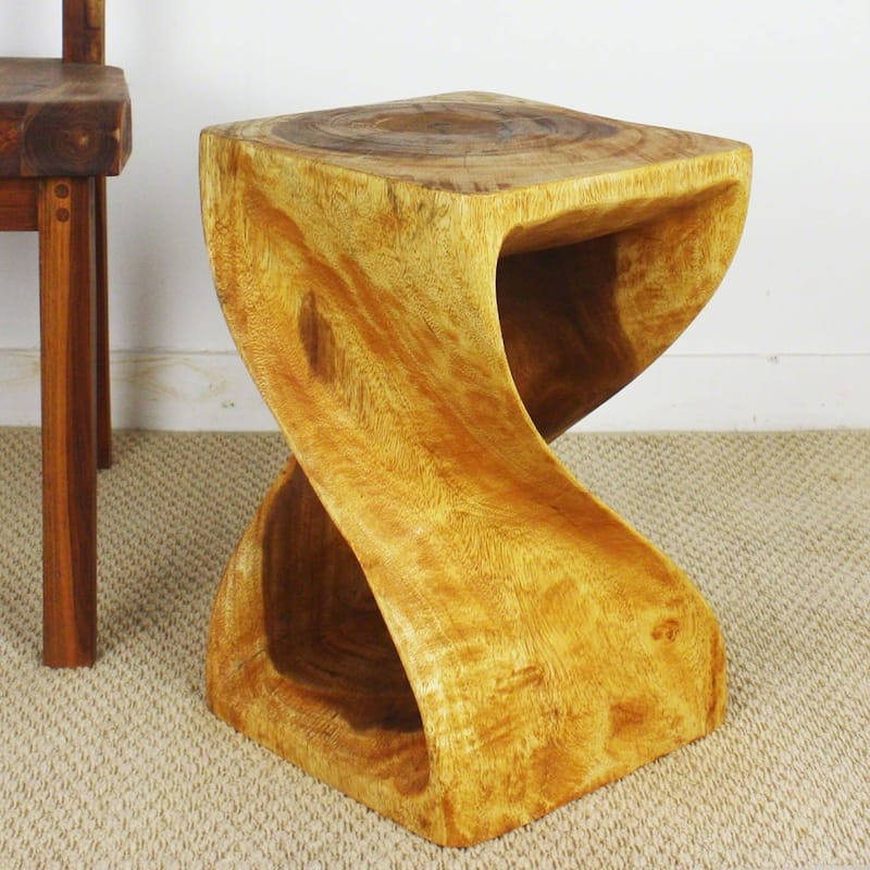 Haussmann® Original Wood Twist Stool 12 X 12 X 18 In High Oak Oil - 12" x 12" x 18"