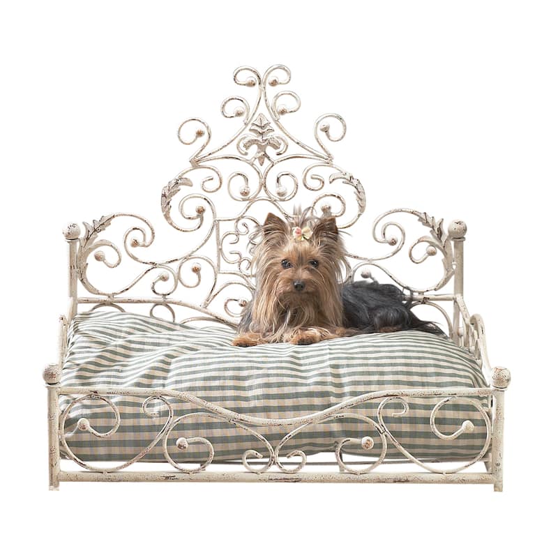 Old World Antique Iron Scroll Design Pet Bed