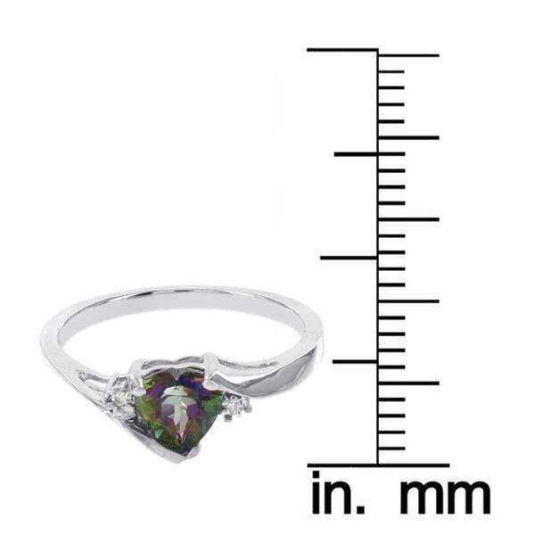 Shop H Star 10k White Gold Heart Mystic Fire Topaz Diamond Accent