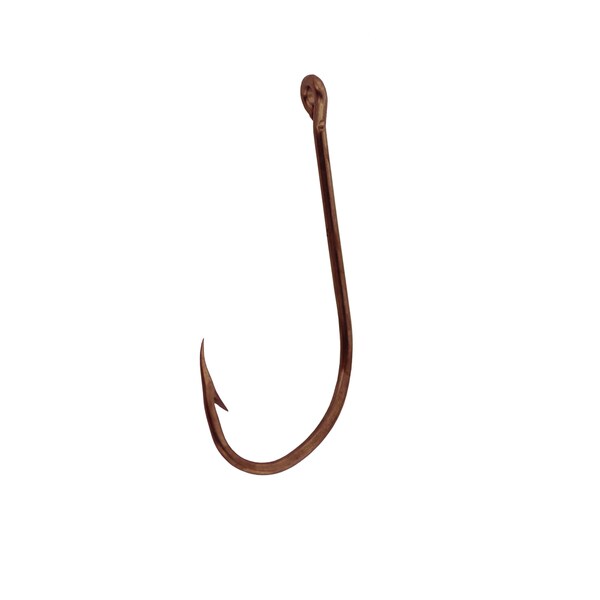Eagle Claw Plain Shank Offset Hook Bronze Size 10 (Per 50)