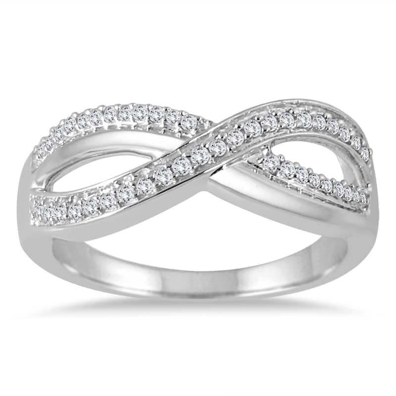 Marquee 10k White Gold 1/5ct TDW Diamond Infinity Ring - 7