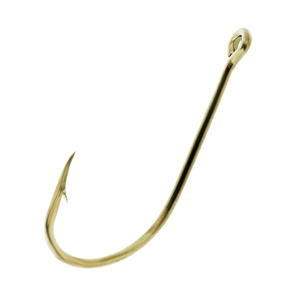 Eagle Claw Plain Shank Offset Hook Gold Size 10 (Per 10)