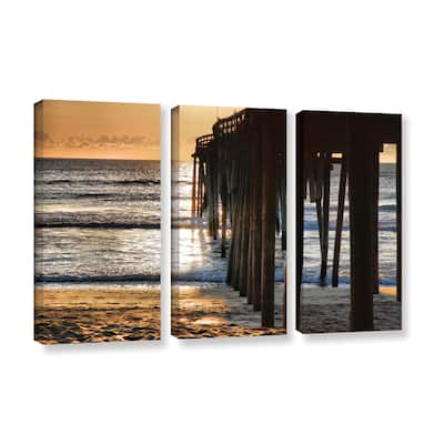 ArtWall Steve Ainsworth 'Fishing Pier' 3 Piece Gallery-wrapped Canvas Set - Multi