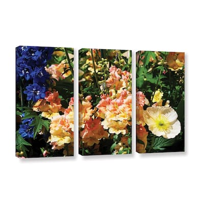 ArtWall Allan Friedlander 'Pink Poppy' 3 Piece Gallery-wrapped Canvas Set - Multi