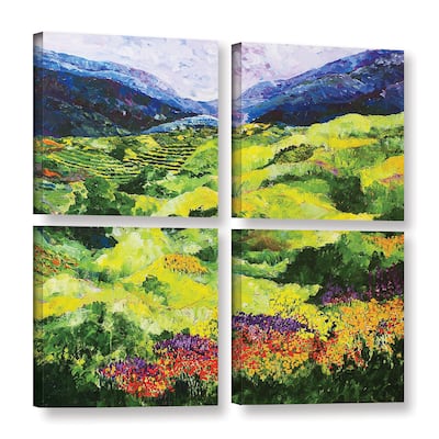 ArtWall Allan Friedlander 'Soft Grass' 4 Piece Gallery-wrapped Canvas Square Set - Multi