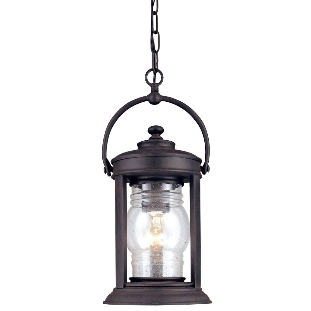 Troy Lighting Station Square 1-light Rust Hanging Lantern