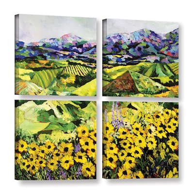 ArtWall Allan Friedlander 'Sweet Bluff' 4 Piece Gallery-wrapped Canvas Square Set - Multi