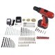 preview thumbnail 3 of 4, 18V Cordless Power Drill Set - 89-Piece Kit with Rechargeable Battery and Charger - Includes Assorted Tools by Stalwart (Red)