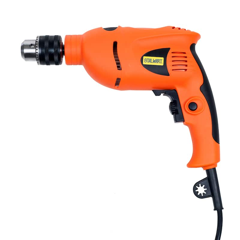 2-in-1 Impact Driver and Power Drill - 5.0 Amp 120 Volt Hammer Drill with Chuck Wrench, Depth Rod by Stalwart