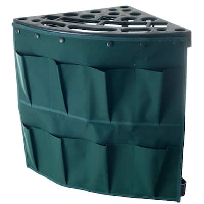 Corner Storage Tool Rack Tower with Removable Storage Pouch by Stalwart
