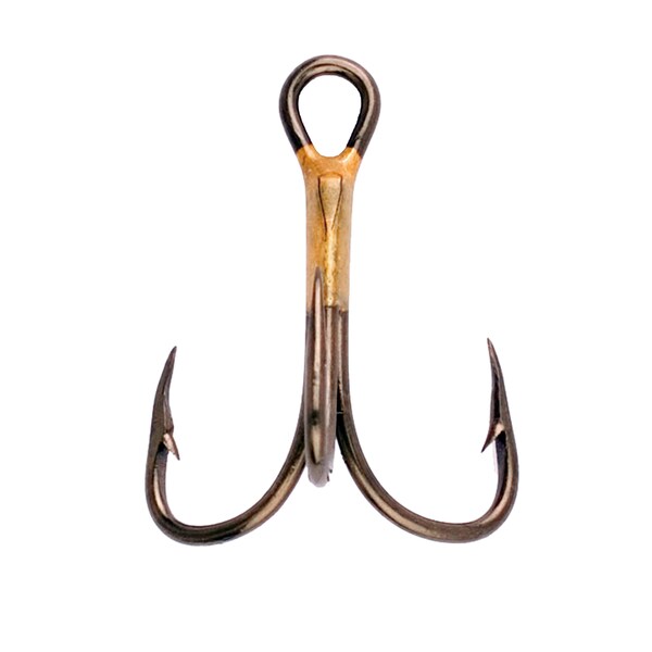 Eagle Claw Lazer 2x Treble Reg Shank Curved Point Hook Bronze Size 4/0 (Per 5)