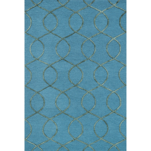 Hand-hooked Carolyn Ocean/ Green Rug (5'0 x 7'6) - 5' x 7'6