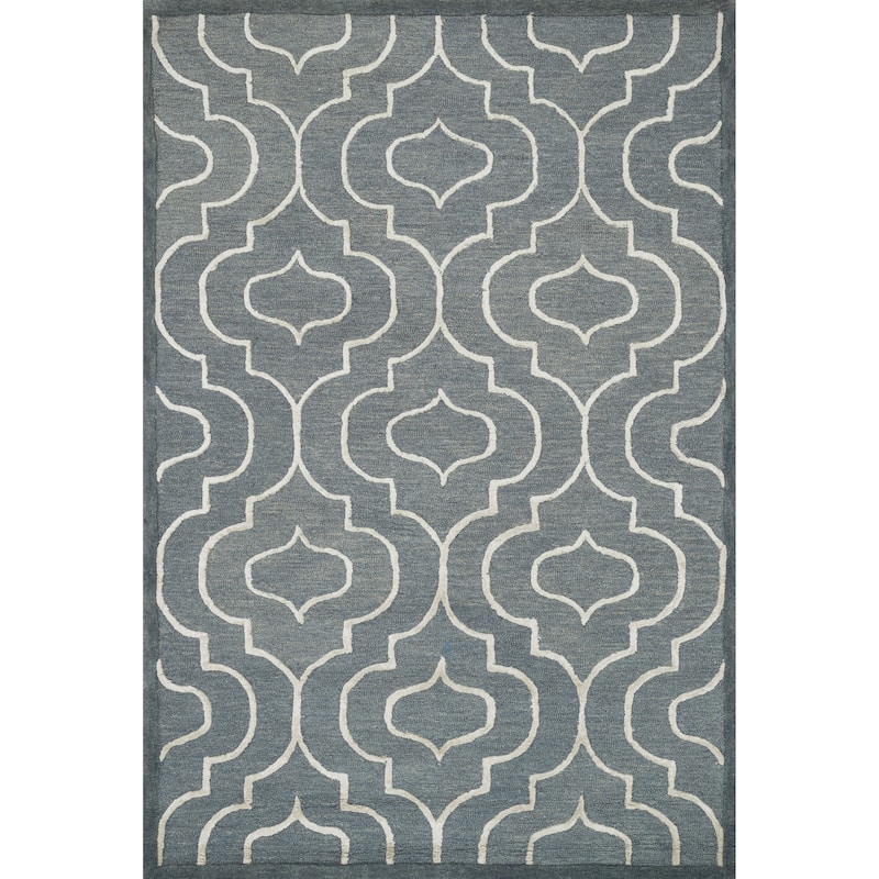 Hand-hooked Carolyn Moroccan Grey/ Ivory Rug