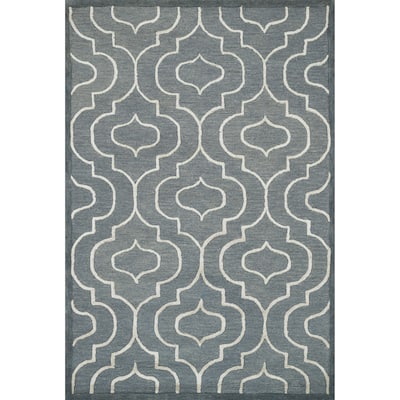 Hand-hooked Carolyn Moroccan Grey/ Ivory Rug