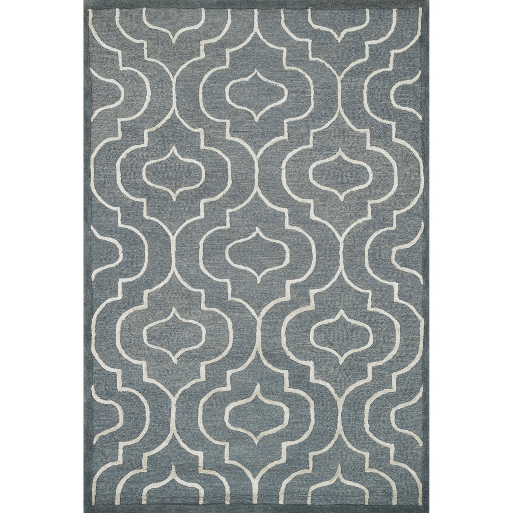 Hand-hooked Carolyn Moroccan Grey/ Ivory Rug