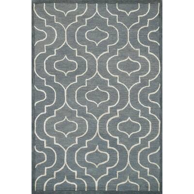 Hand-hooked Carolyn Moroccan Grey/ Ivory Rug