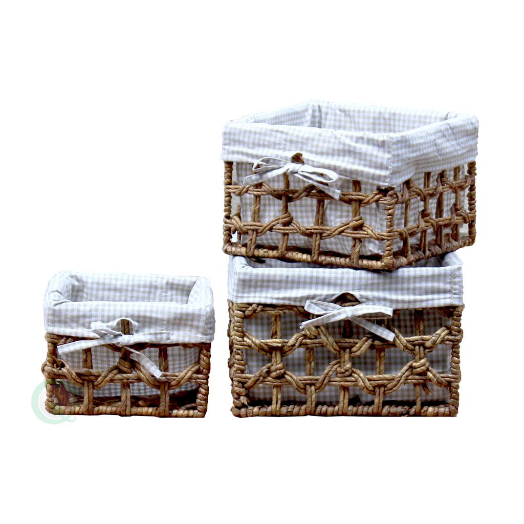 Maize Lined Storage Baskets (Set of 3)