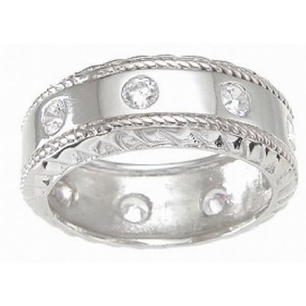 Plutus Sterling Silver Men S Cubic Zirconia Rope Detail Wedding Plutus Sterling Silver Men X27 S Cubic Zirconia Rope Detail Wedding Band