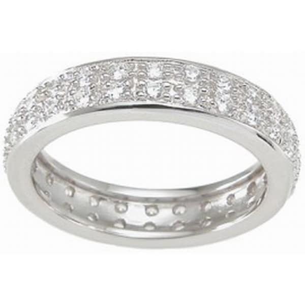 Shop Eternally Haute Sterling Silver Cubic Zirconia 'Love' Ring - Free