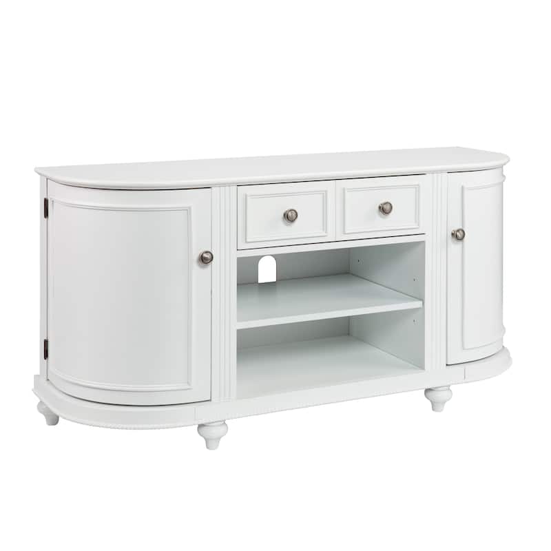 SEI Furniture Wells Modern Farmhouse White Media TV Stand for TV's up to 46"