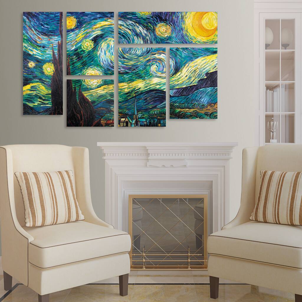Vincent van Gogh 'Starry Night' 6 Panel Art Set - Multi