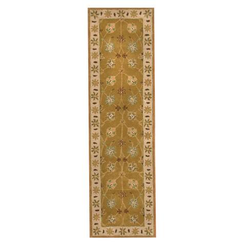 Handmade One-of-a-Kind Mahal Wool Runner (India) - 2'4 x 8'1