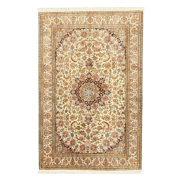 Nourison Hand knotted Persian Nain One of a Kind Ivory Rug (191 x 35